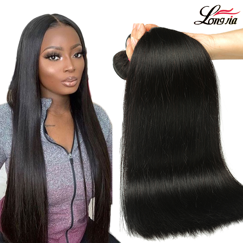 

Brazilian Straight Virgin Hair 3/4 Bundles Unprocessed Brazilian virgin straight Human Hair Weave Peruvian Malaysian Silky Straight Hair, Natural color