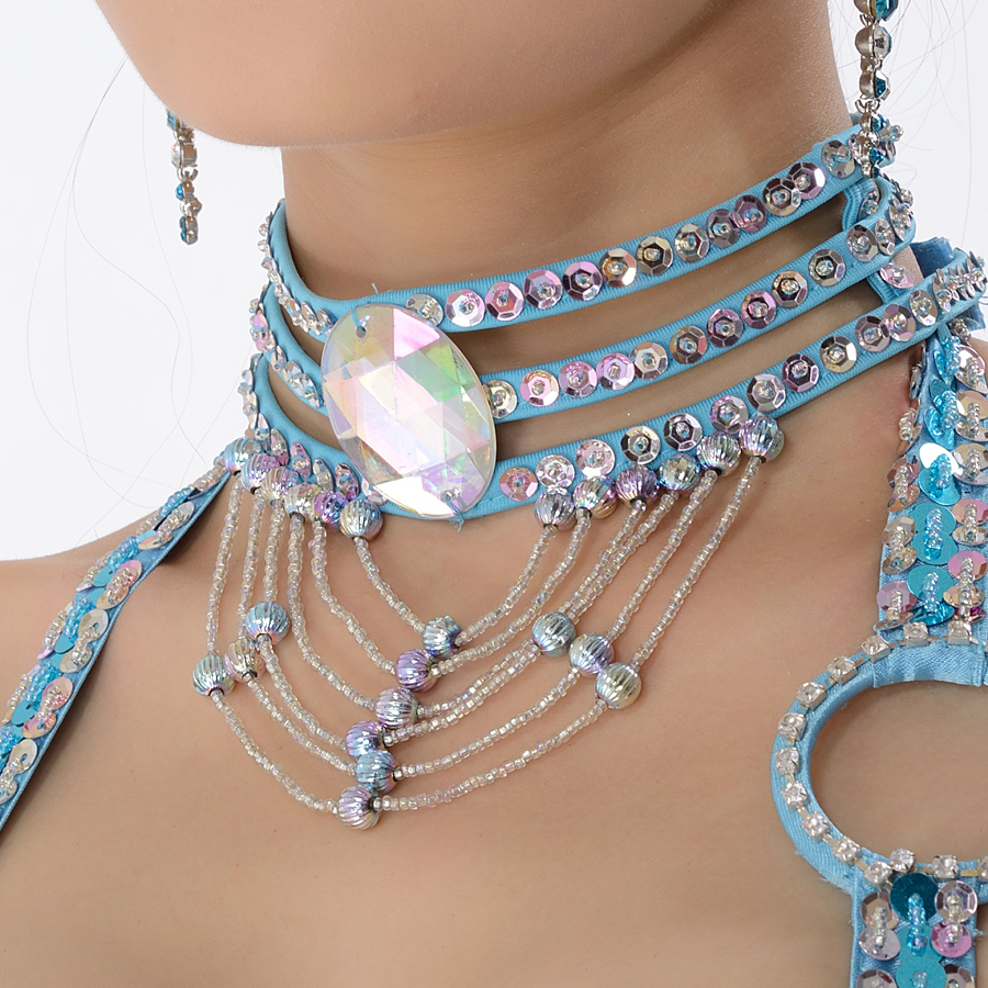 

11 Colors Wholesale Jewelry Oriental Dance Costume Accessories Sequins Tassel Necklace Beaded Adjustable Belly Dance Necklace, Purple