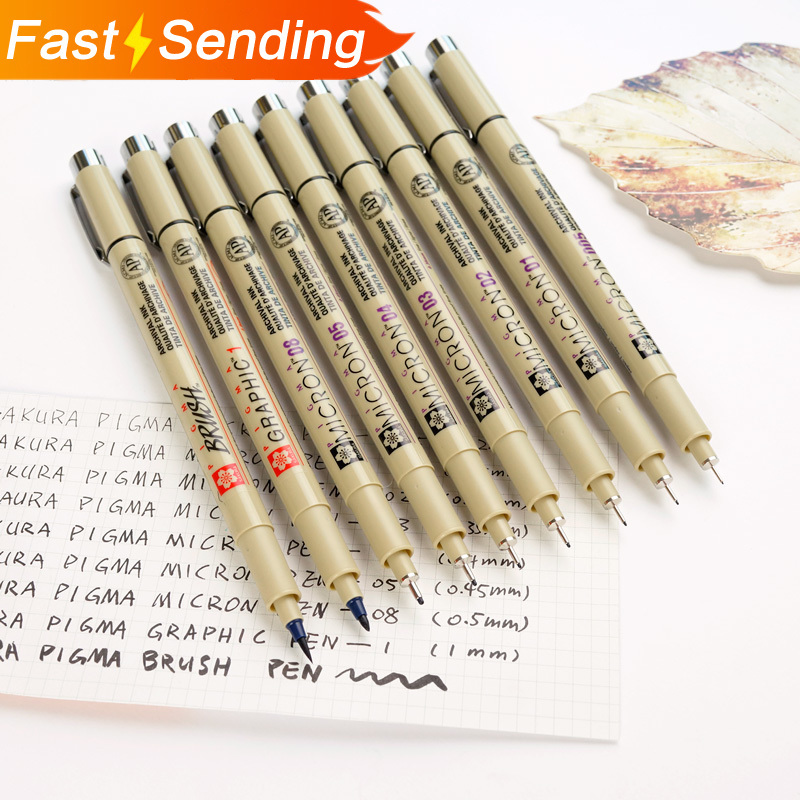 

JIANWU Japan Sakura fine line pen marker pen 0.5 0.3 0.8 Various sizes Thread drawing Color lot Painting supplies