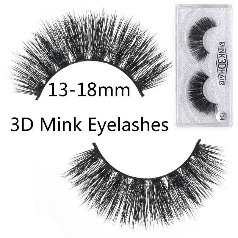 Falais de vison 3D Faux de cils 13-15 mm CRISSCROSS ÉPARGES LONGES MAINS FAKES CHEURES COLES Extensions Eye Makeup Normal F.