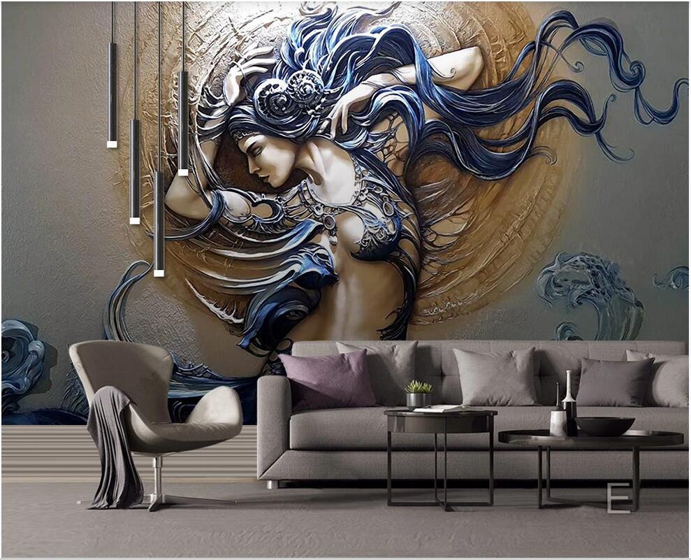 

3d wallpaper custom photo 3D embossed fashion dynamic beauty background wall decoration painting home decor wall paper for walls 3 d, Non-woven