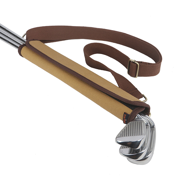 

Tourbon Design Vintage Golf Clubs Carrier Padded Clubs Protection Storage Canvas & Leather Golf Gun Bag Holder