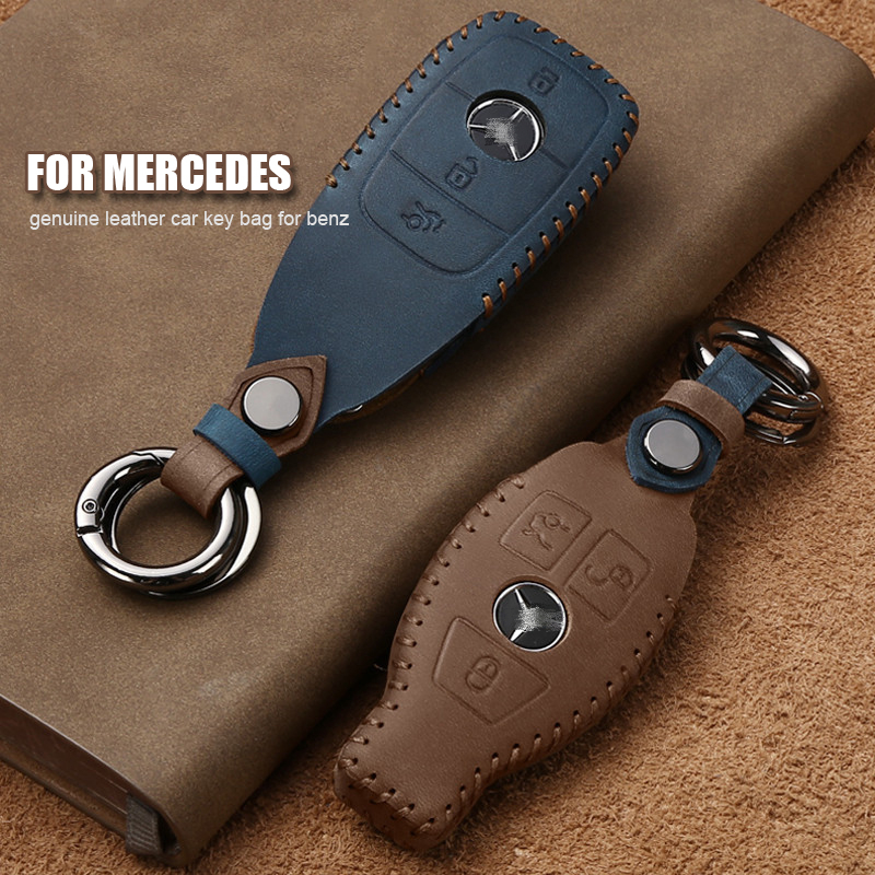 

Leather Remote Car Key Case Bag Fob Shell Cover Holder for Mercedes Benz
