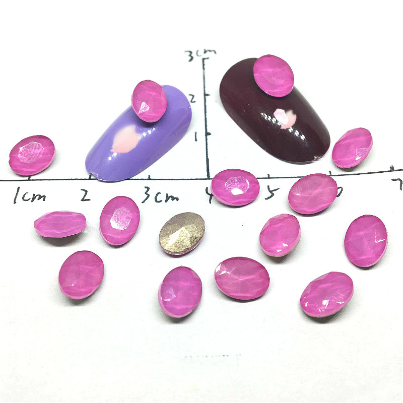 

20 Pcs Oval Crystals 3d Nail Art Opal Decors Charms Manicure 3 Colors Pink White Gems Shiny Rhinestone Accessoires Diy Supplies