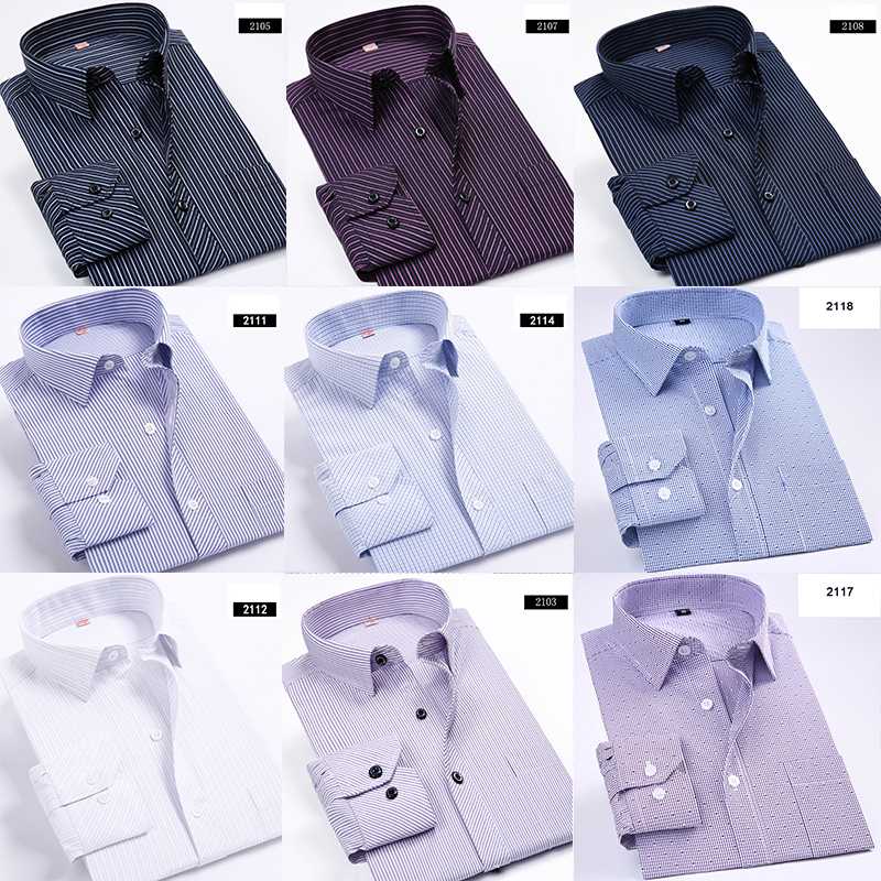 

2020 Men's Long-sleeved Shirt Hot Sale New Social Dress Business Casual Loose and Comfortable Plus Size Classic Striped Shirt, 2117