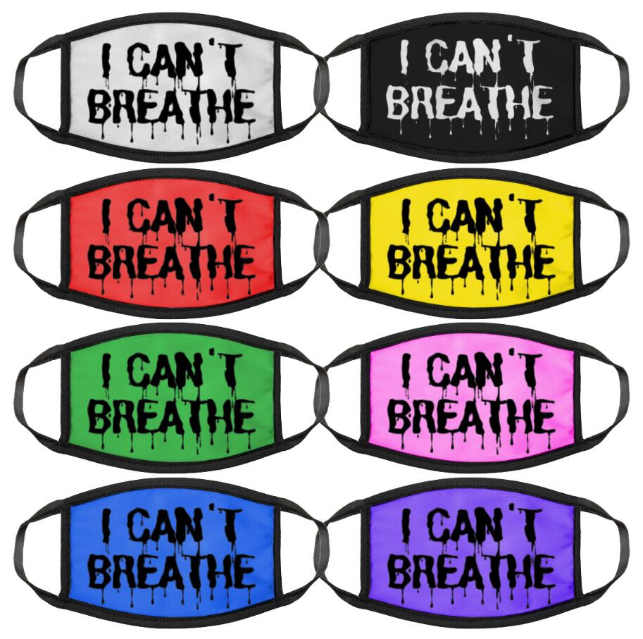 

3D Printed mask I Can't Breathe Face Masks Washable Masks Summer Out Door Sport Riding Masks Fashion Designer Mask for Adults