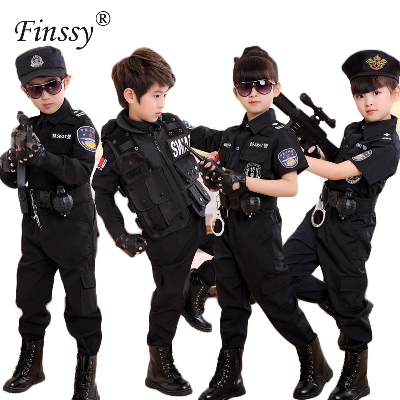 2020 Boys Policemen Costumes Children Cosplay For Kids Army Police ...