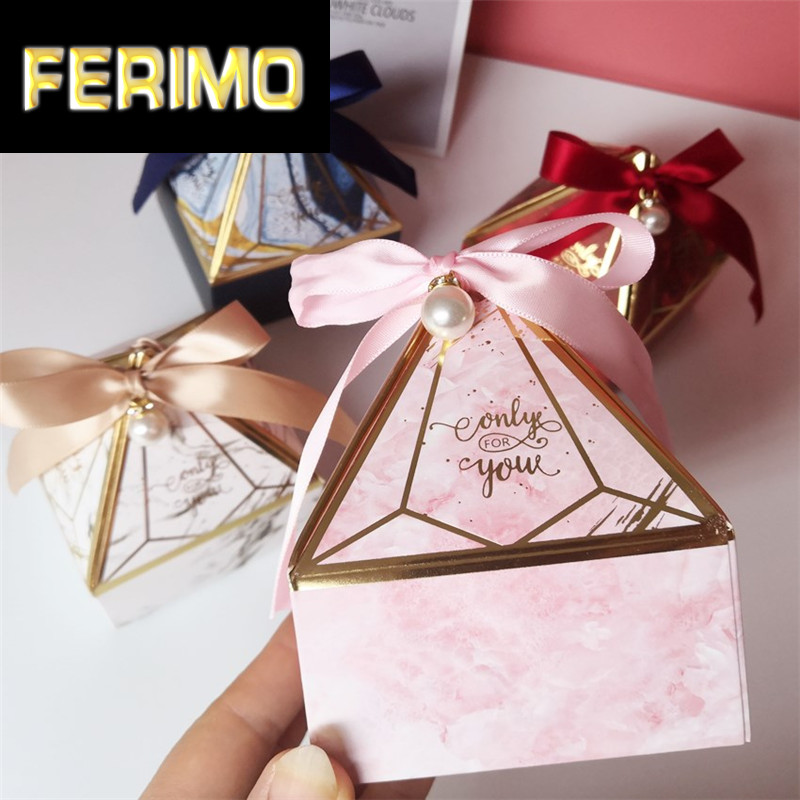 

New Tower Bronzing Candy Box Small Cardboard Box Wedding Card DecorationPaper Gift Packaging Event & Party Supplies