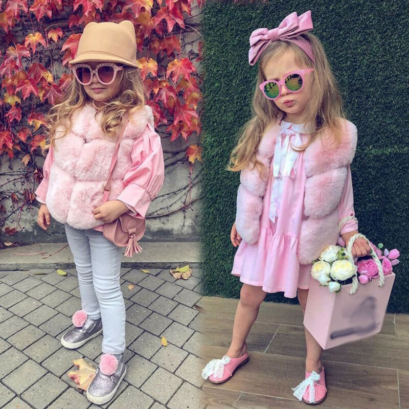 

Girls Winter Autumn Vest Solid Children Baby Warm Waistcoat Kids Outerwear Thicken Clothes For Girls Vest, Pink