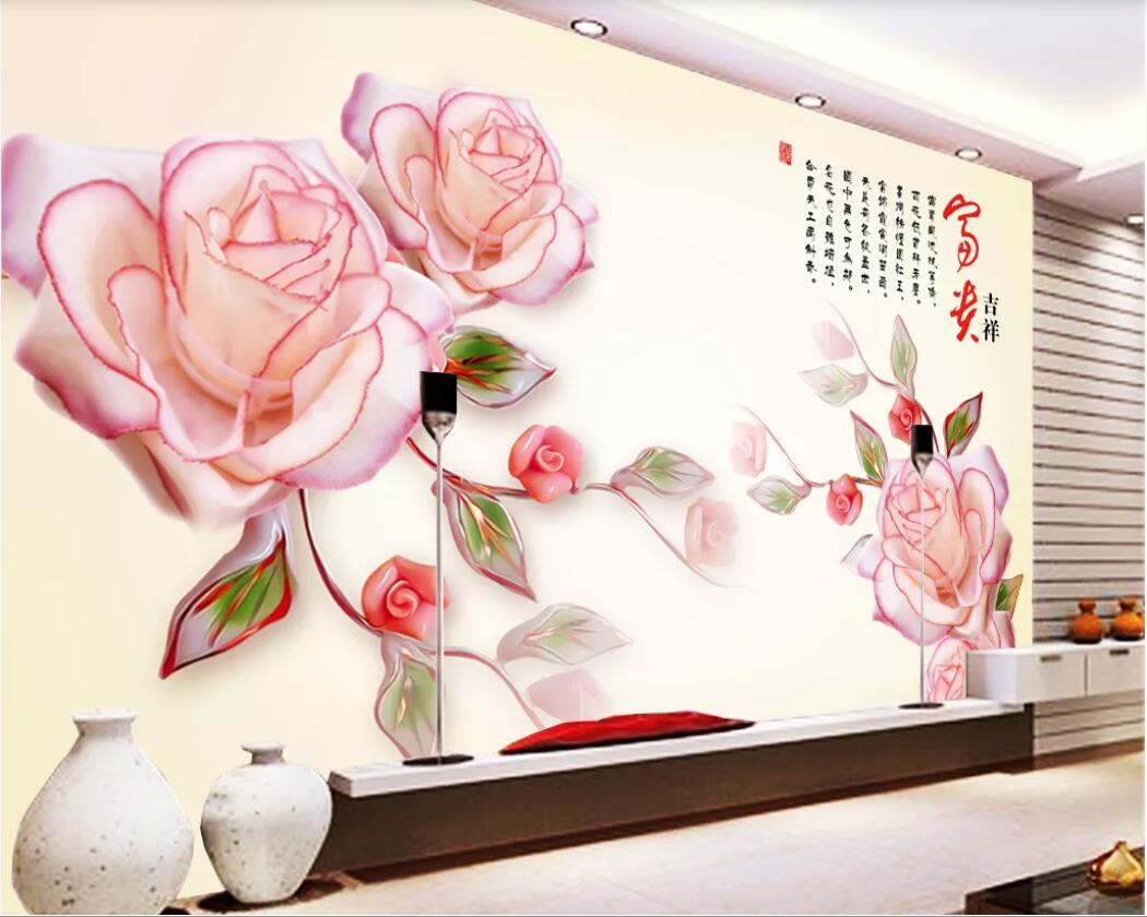 

3d room wallpaper custom photo mural Fashion HD rich flower open 3D TV background wall home decor wall art pictures wallpaper for walls 3 d, Non-woven fabric