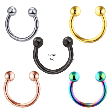 

16g 20g Stainless Nose Hoop Ring Circulars Horseshoes Barbell Rings Eyebrow Lip Nose Rings Body Piercing Jewelry 120pcs