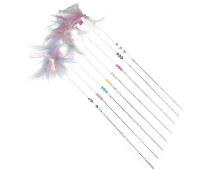 

pet cat kitten playing toys Macaroon cat toy teaser fishing pole rod sticks