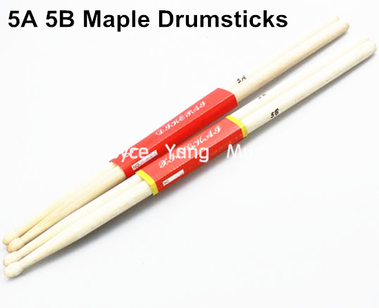 

Niko 2 Pairs of Maple Wood Oval Tip Drum Sticks 5A 5B Drumsticks Free Shipping Wholesales