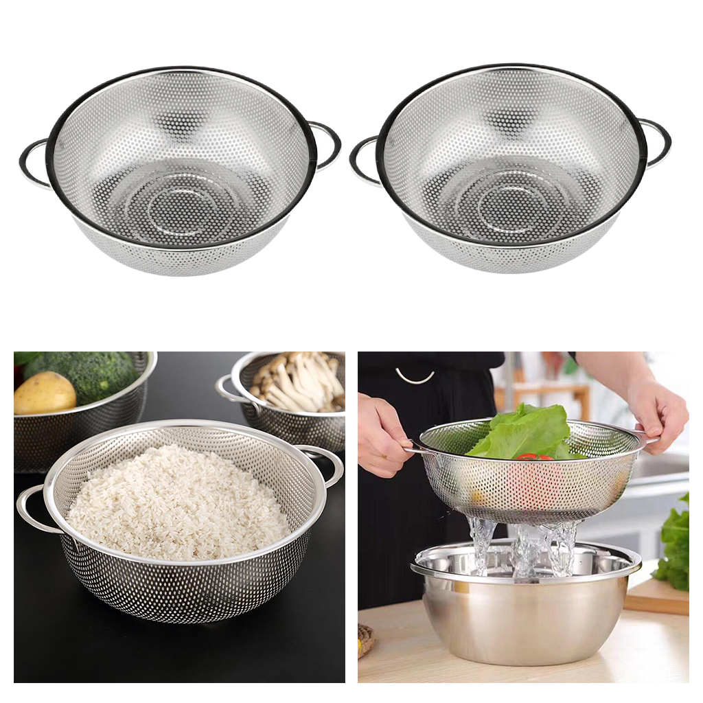 

2x fruit vegetable fine mesh wash strainer colander kitchen supplies 16.5cm