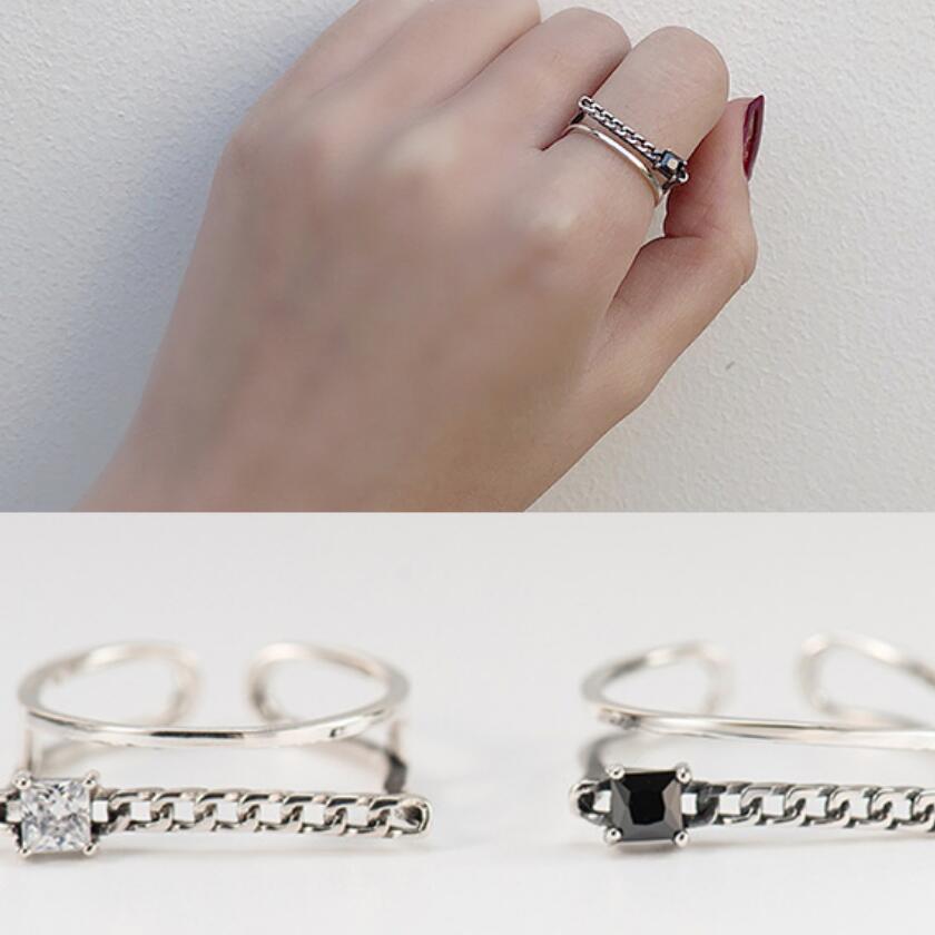 

jewelry sterling silver rings double deck simple open rings classic band rings for women hot fashion