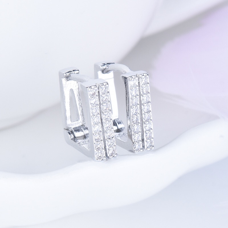 

MENGYI Fashion 925 Silver Original High Quality Square Clip Earring Women Jewelry Free Shipping