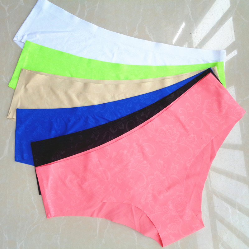 

ALICENO 6PCS/LOT Women Seamless Briefs Underwear Plus Size Panties Traceless -cut Hipster Pink Briefs Intimate Floral Printed, Mix color-6pcs