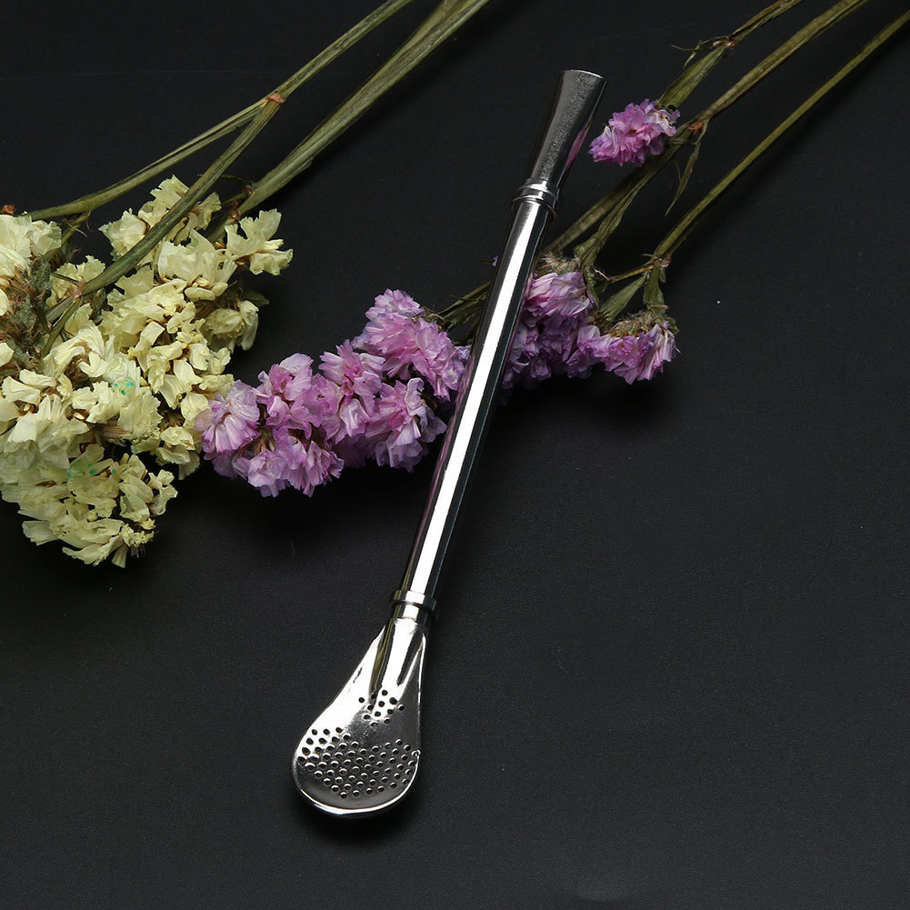 2020 Stainless Steel Tea Strainers Filter Spoon Coffee Mixing Tea Infuser Filter Straw For Loose