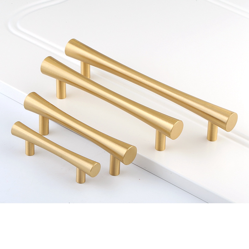 

Solid Brushed Brass Gold Tbar Kitchen Cabinet Handle Door Drawer Dresser Knob Cupboard Bathroom Pull Furniture Hardware Factory price