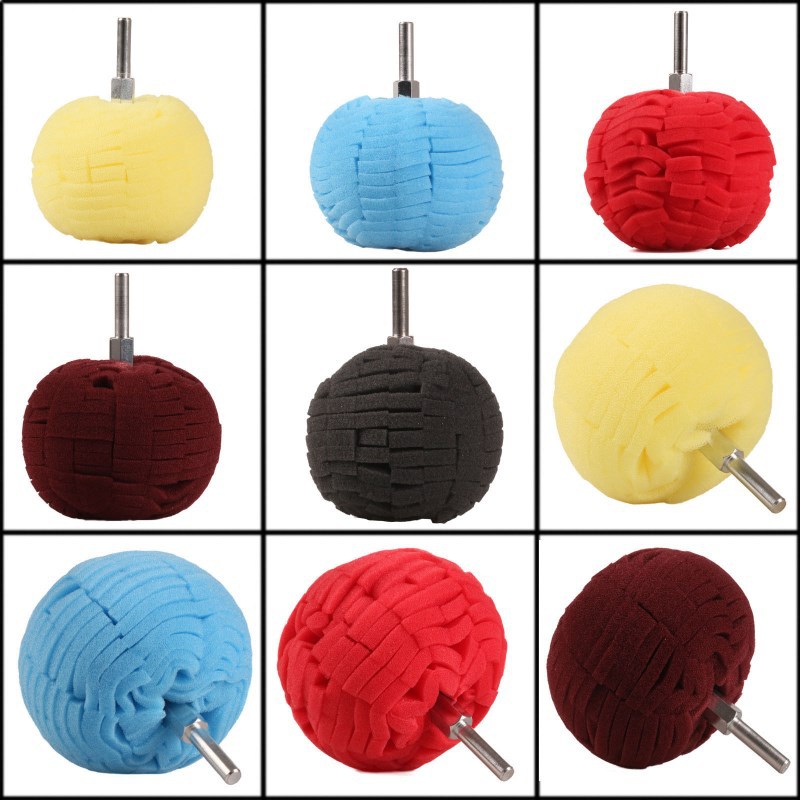 MagiDeal Car Sponge Ball Waxing and Polishing Pad for Hub Polishing Wheel Polishing Plate Circular Sponge 8x10cm Orange