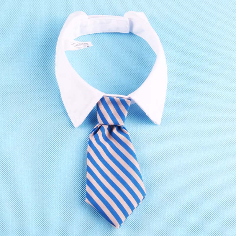 

Dog Grooming Cat Striped Bow Tie Collar Pet Adjustable Neck Tie White Collar Dog Necktie Party Wedding Gravata Cachorro, Blue gray