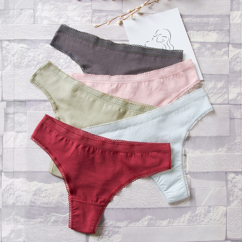 

Sexy Lingerie Women's Cotton G-String Thong Panties String Underwear Women Briefs Pants Intimate Ladies Low-Rise 3 piece, 2708-1