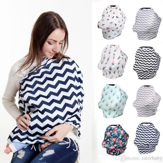 

Nursing Cover Baby Stroller Covers Zigzag Sleep Pushchair Case Seat Canopy Shopping Cart Cover Breastfeed Pram Travel Buggy Cover AYP5729