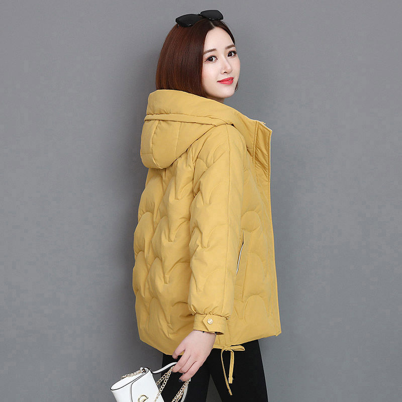 

Down Cotton Jacket Women's Bread Jacket 2020 Autumn And Winter Coat Padded Women's Clothing Loose Female Parka Coat, Black
