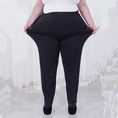 

Hot Women Pants 2020 Autumn Winter Plus Velvet Middle Age Women Thicken Straight Pants Oversized Vintage Black Capris J270