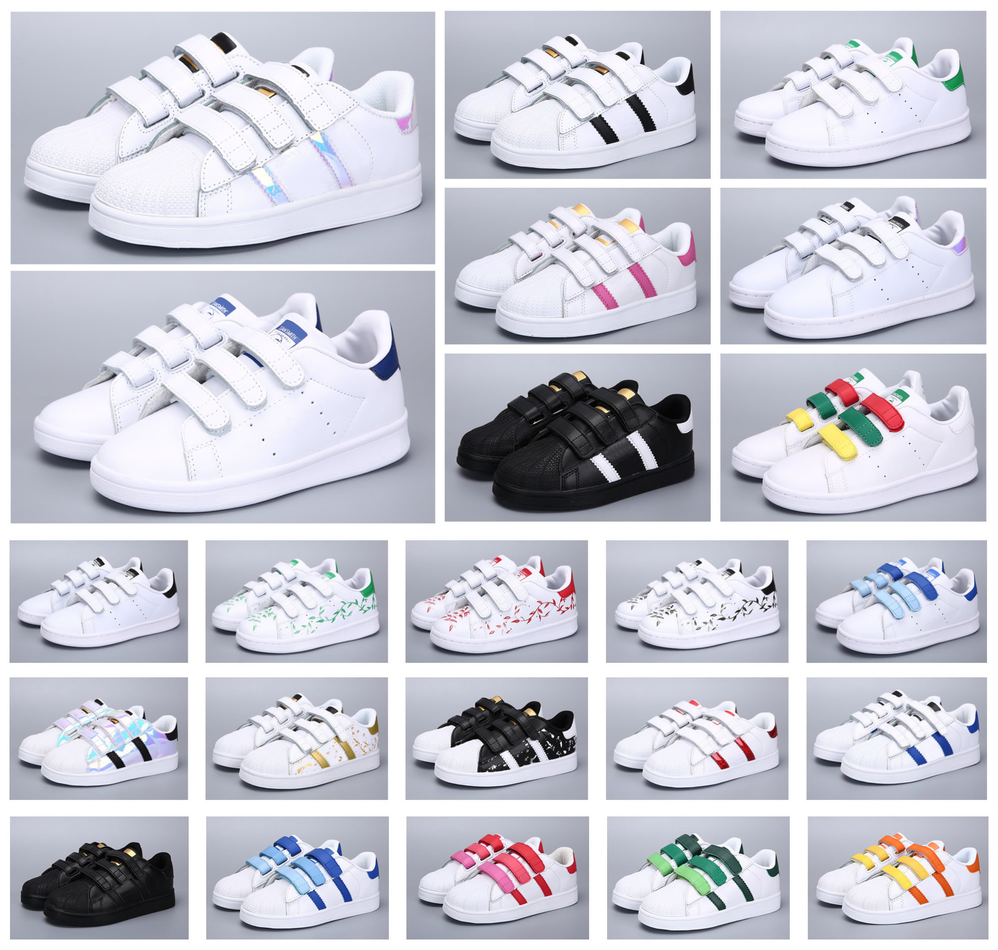 

Hot Classics Children Stan Smith Shell Head Kids Youth Superstar Girls Child Boys Baby Shoes Casual Sport Sneakers Size 24-35, 17