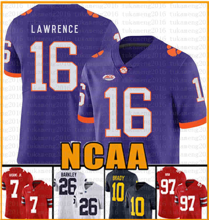 

NCAA Clemson Tigers Trevor Lawrence Travis Etienne Jr. American football Jersey 2019 patch jerseys men's Tom Brady Saquon Barkley ACWF, Ncaa (yeshu)