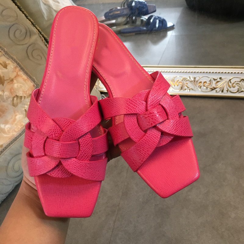 

Patent leather Summer Women Slides Chunky Heels Style Lady Slippers Shoes Woman Tribute Leather Dress Sandals Shpes size 35-42, 15