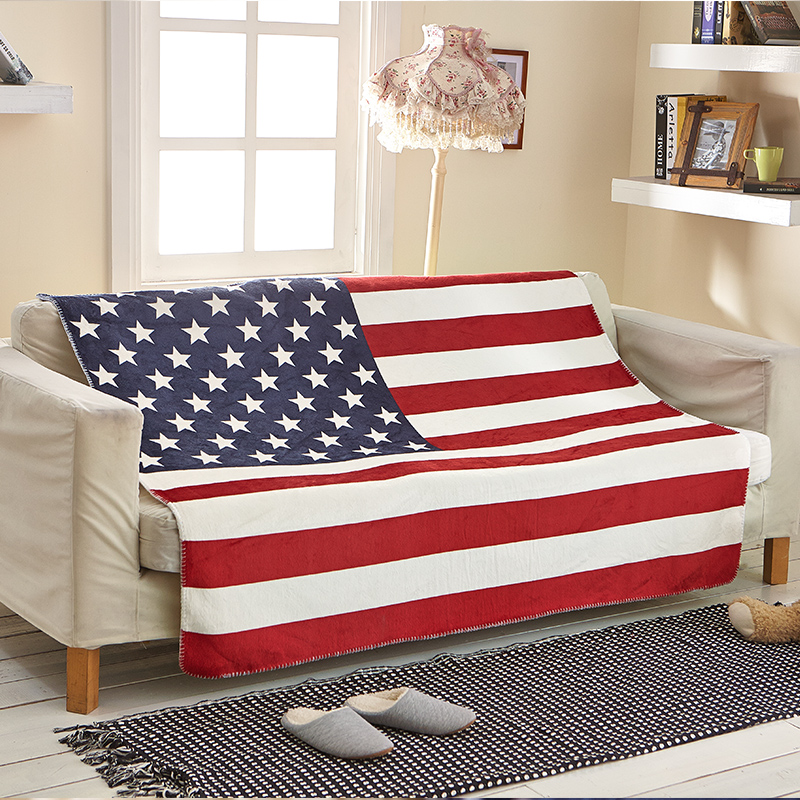 

Cozzy Thicker Soft Warm Sherpa Fleece Couch Throw Blanket for Bed Sofa (USA American Flag) Child or Adult Size 70x100 130x160cm