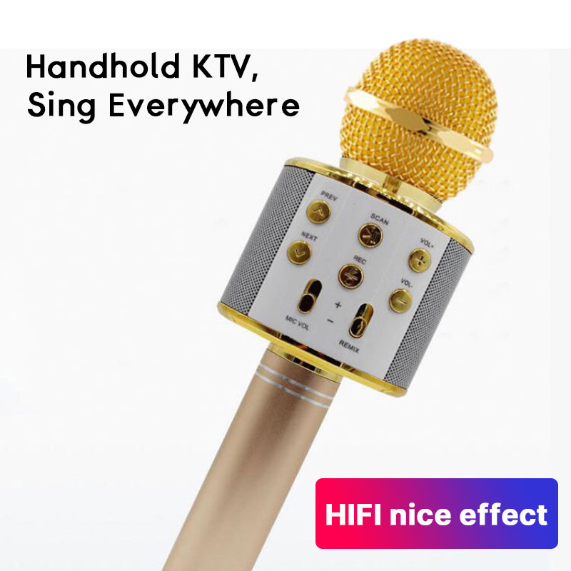 

Microphone Professional Bluetooth Wireless Microphone Speaker Handheld Microphone Karaoke Mic Micro Singing Microfone sem fio