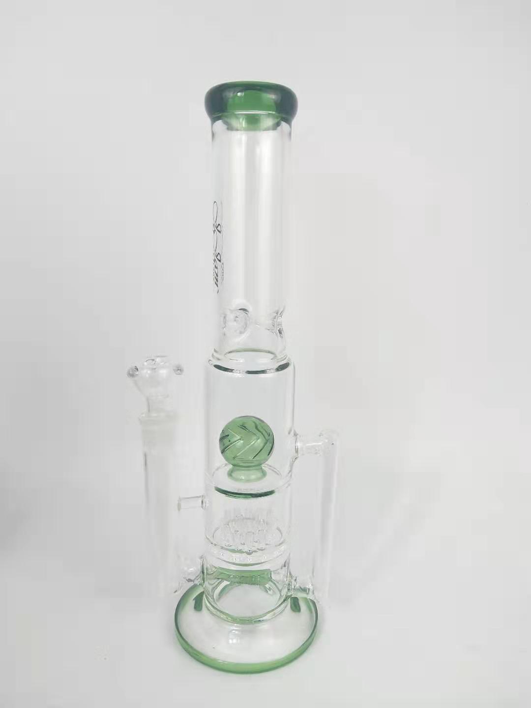

green 40cm tall 18mm joint size glass water pipe for smoking glass bong glass pipe oil rig