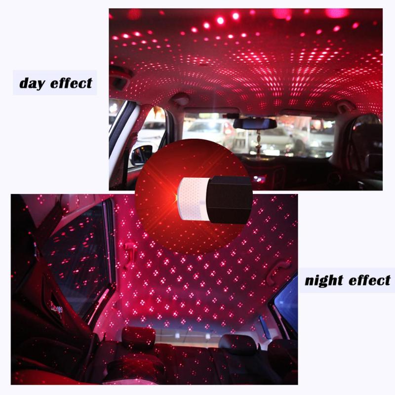

VGETTING Car USB LED Roof Star Night Car Atmosphere Star Light Colorful Lamp Interior Decorative Light Adjustable Multiple