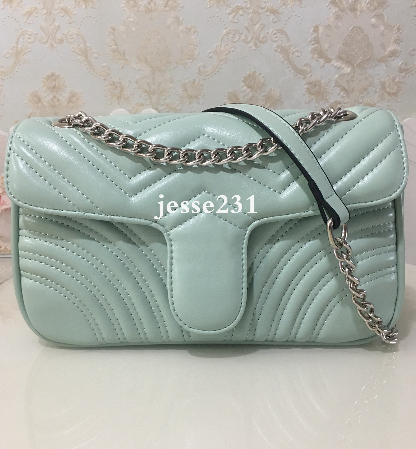 

New style Top quality handbags purses Women Shoulder Bags Sliver Chain Crossbody Bag Pu leather Messenger Handbags crossbody bag Wallet 26cm, Pink