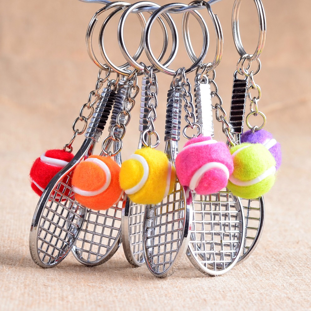 

Tennis racket keychain cute key ring for women tennis key chain holder creative portachiavi chaveiro llaveros bag charm
