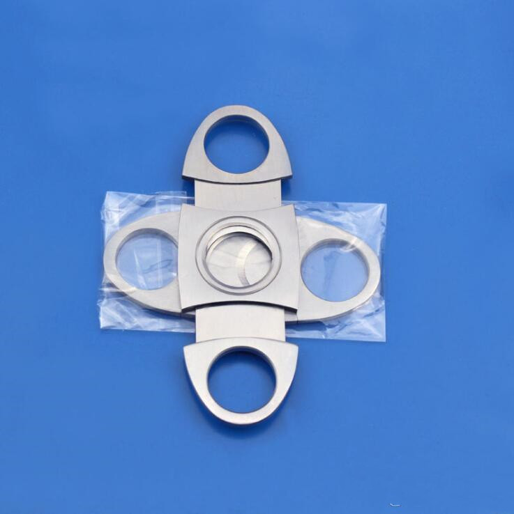 

Stainless Steel Cigar Cutter Small Double Blades Cigar Scissors Pure Metal / Metal With Plastic Cut Cigar Devices LXL567-1