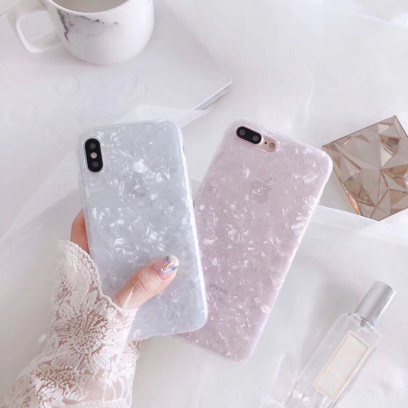 

Fashion Conch Shell Phone Case For iphone 6S Case For Apple iphone X 6 7 8 Plus Back Cover Luxury Lovely Cases Funny, White