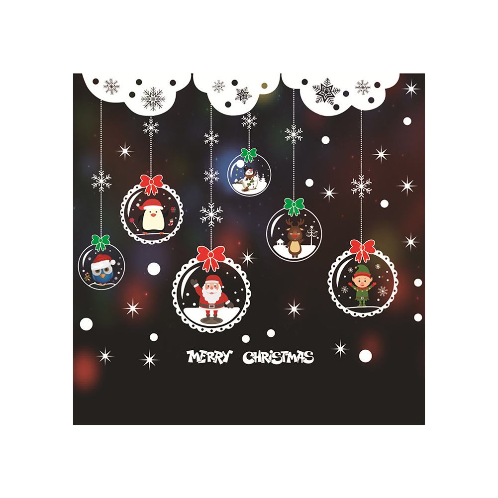 

1Pc Christmas Stickers Static Decorative Film Stickers Christmas Window Clings Novelty Window Decoration For Home Decor(Snowman