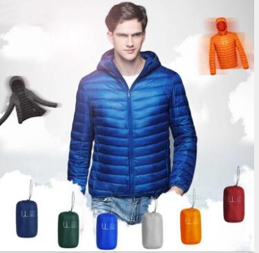 

Wholesale Men's Short Hooded Down Jacket Winter Lightweight Down Jacket, Navy blue