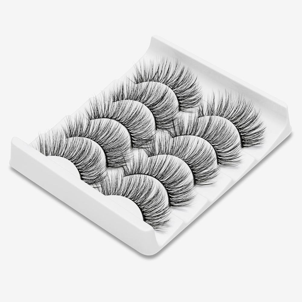 

5 Pairs Mixed Styles 3D Mink Hair False Eyelashes Handmade Natural Long Eyelash Wispy Fluffy Multilayer Lashes Reusable