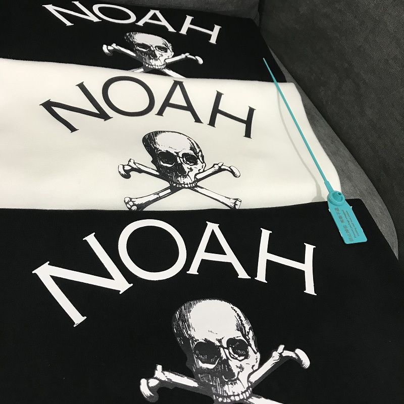 

Stylish Check Noah NYC Core Pirate Skull Heavy Fabric Cotton round Neck Pullover Short Sleeve T-shirt Black and White, White;black