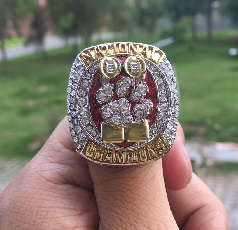 

Real photo 2018 2019 Clemson Tigers Final NCAA National Championship Ring Fan Men Gift Wholesale Drop Shipping