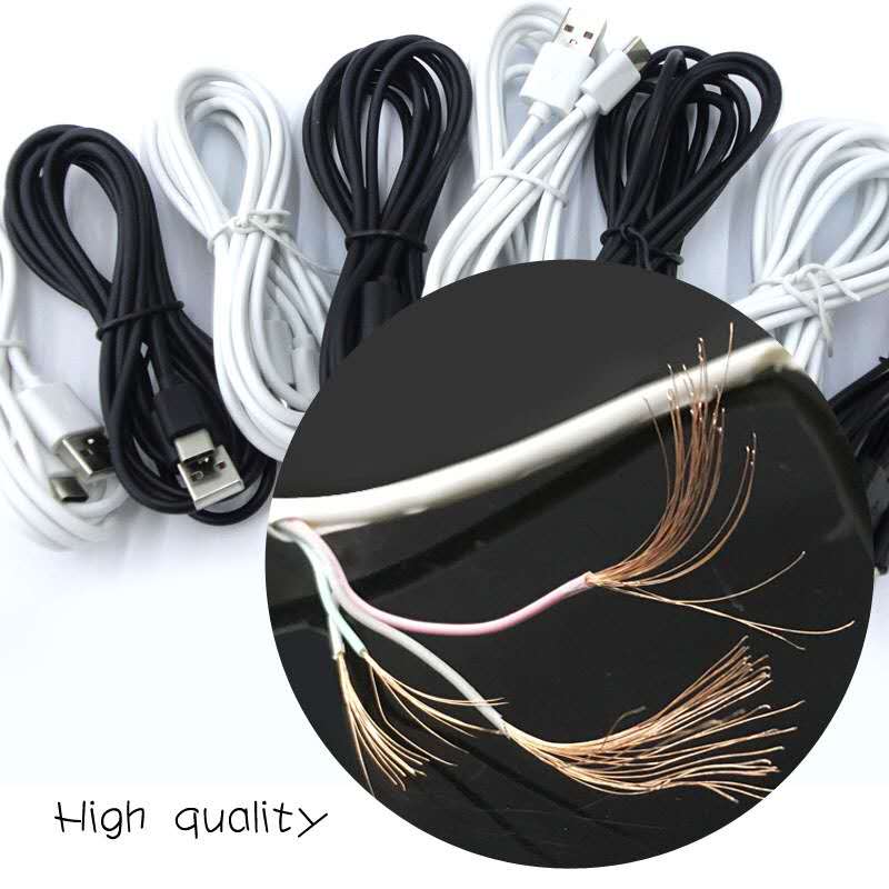 

1m 3ft 2A USB Cable Type C Micro Android Cables Fast Charger Data Charge for Samsung Galaxy Note 10 Plus, Black