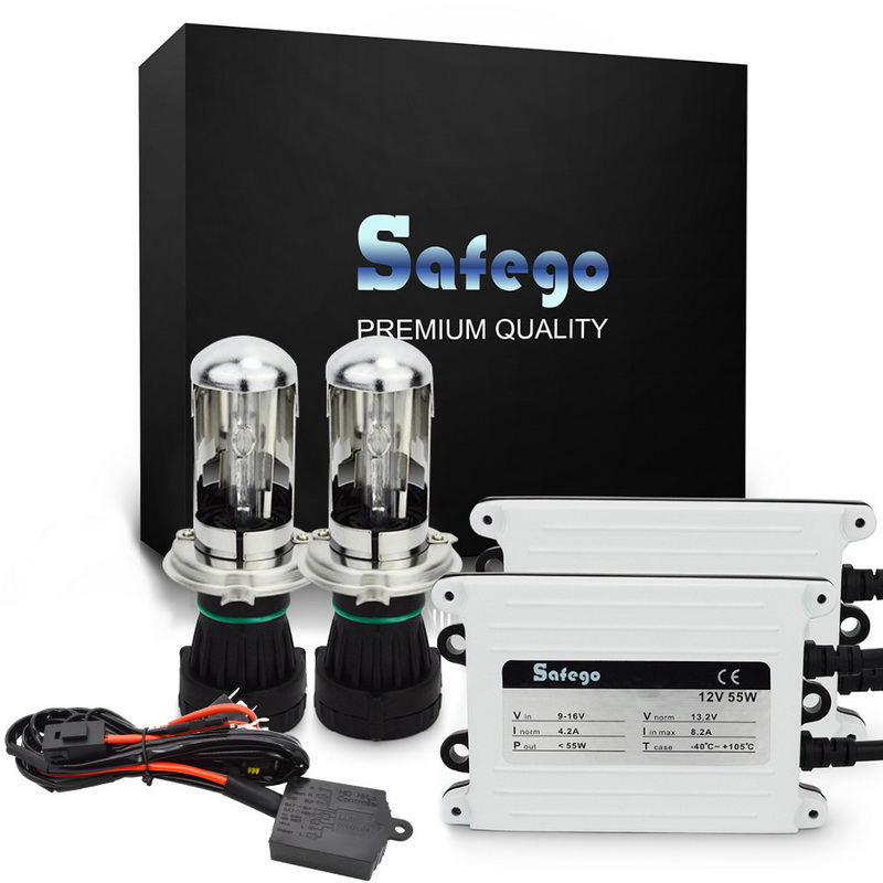 

Safego AC 12v H4-3 bi xenon HID H4 6000K 55W kit bixenon 55W HID H13 9004 9007 4300K 5000K 8000K Hi Lo bi xenon H4