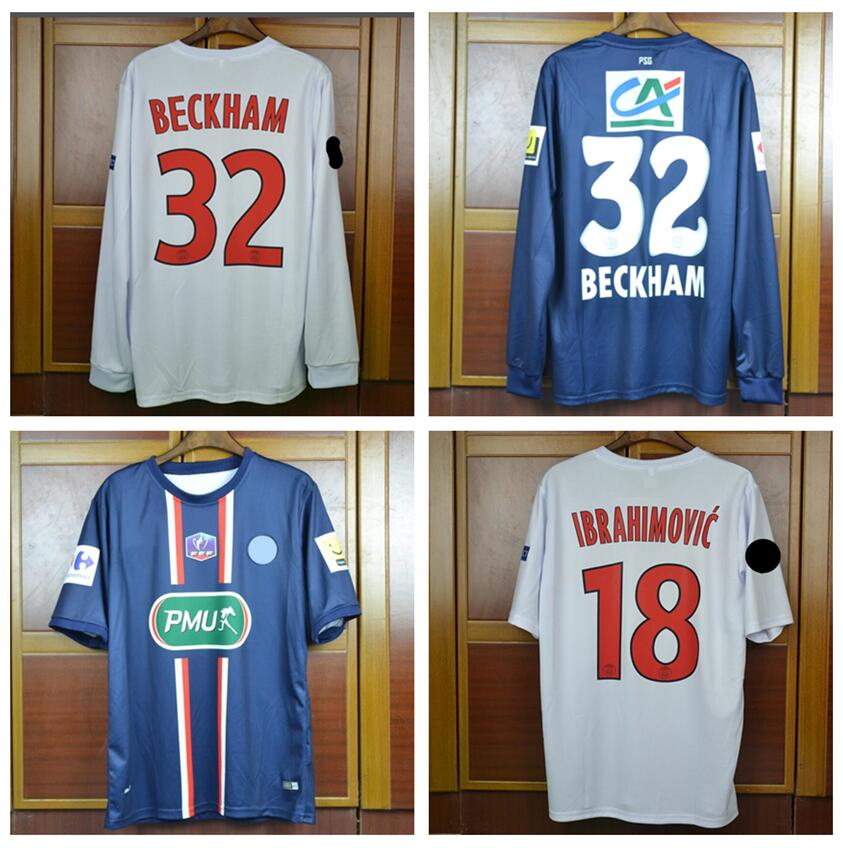 

12 13 Zlatan Ibrahimovic paris David Beckham Vintage Calcio MAGLIA Retro 2012 2013 Soccer Jerseys Classic football Shirt Maillot Camiseta, 12 13 home