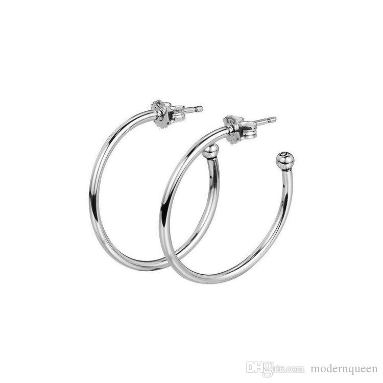 

Hoop earrings S925 Sterling silver fits jewelry best quality 297694 H9