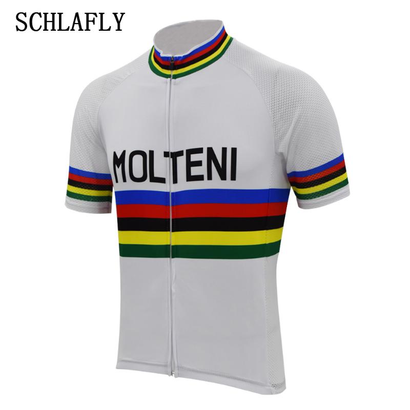 

retro molteni cycling jerseys summer short sleeve bike wear jersey road jersey cycling clothing schlafly top, Style photos